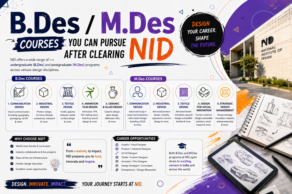 B.Des  M.Des Courses You Can Pursue After Clearing NID